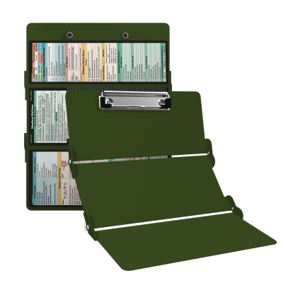 WhiteCoat Clipboard® Trifold - Army Green Medical Edition